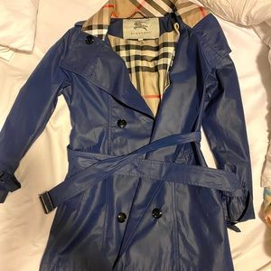 Burberry Navy Blue Rain Coat